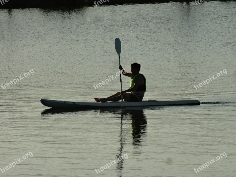 Man Kayak Lake Water Sport