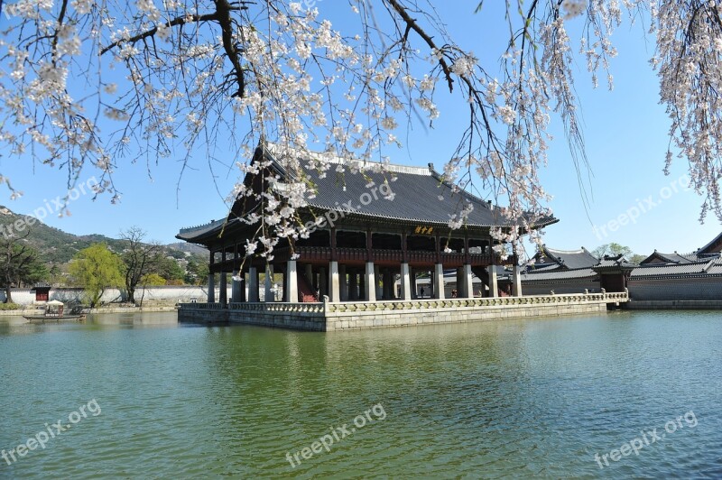 Republic Of Korea Forbidden City Gyeonghoeru Seoul Gyeongbok Palace