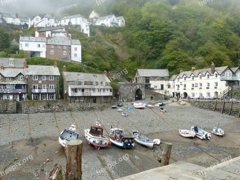 Clovelly Cornwall England United Kingdom Fishing Boats