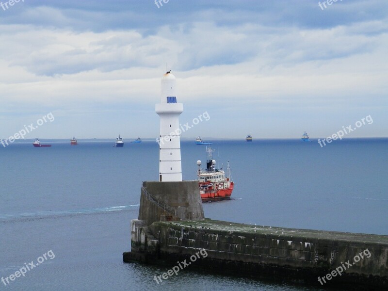 Ship Sea Lighthouse Water Boat