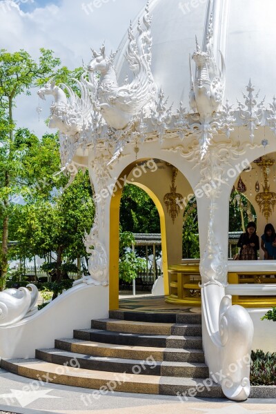 White Temple Chiang Rai Thailand Asia Free Photos