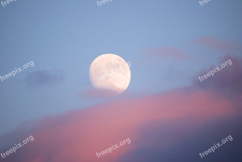 Clouds Sky Blue Moon Full Moon