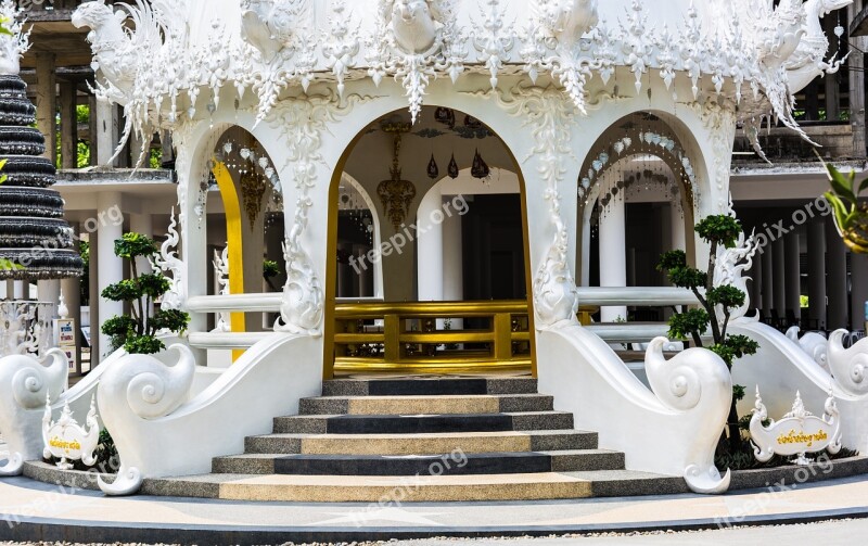 White Temple Chiang Rai Thailand Asia Free Photos