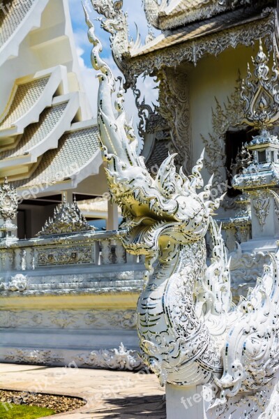 White Temple Chiang Rai Thailand Asia Free Photos