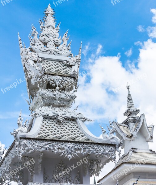 White Temple Chiang Rai Thailand Asia Free Photos