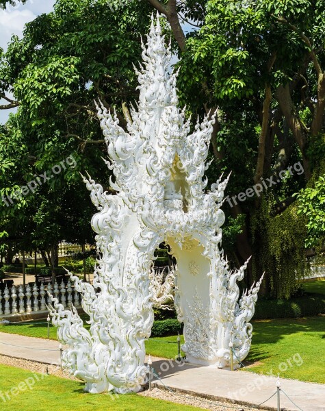 White Temple Chiang Rai Thailand Asia Free Photos