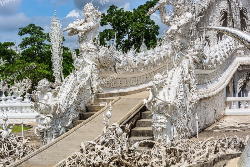 White Temple Chiang Rai Thailand Free Photos