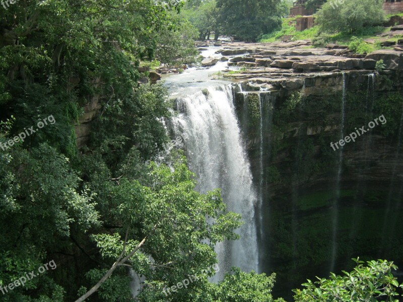 Waterfall Natural Landscape River Flowing