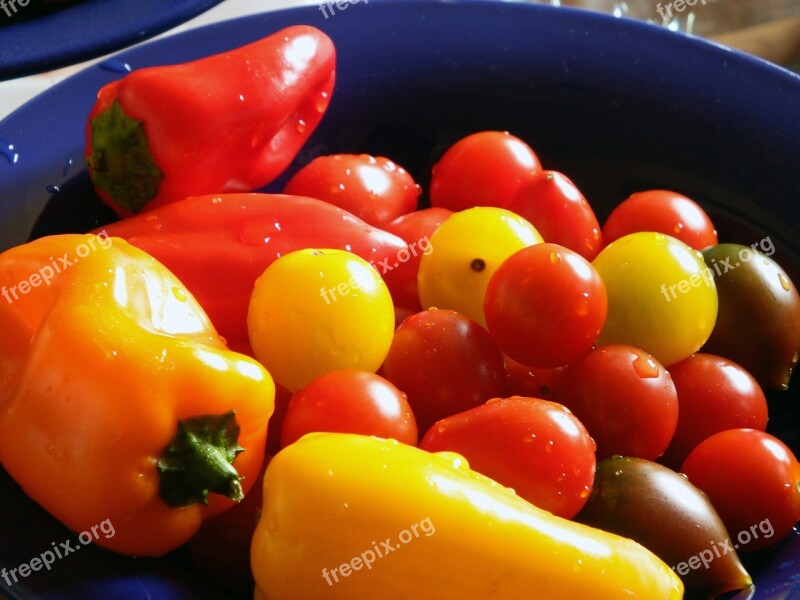 Paprika Tomatoes Red Green Colorful