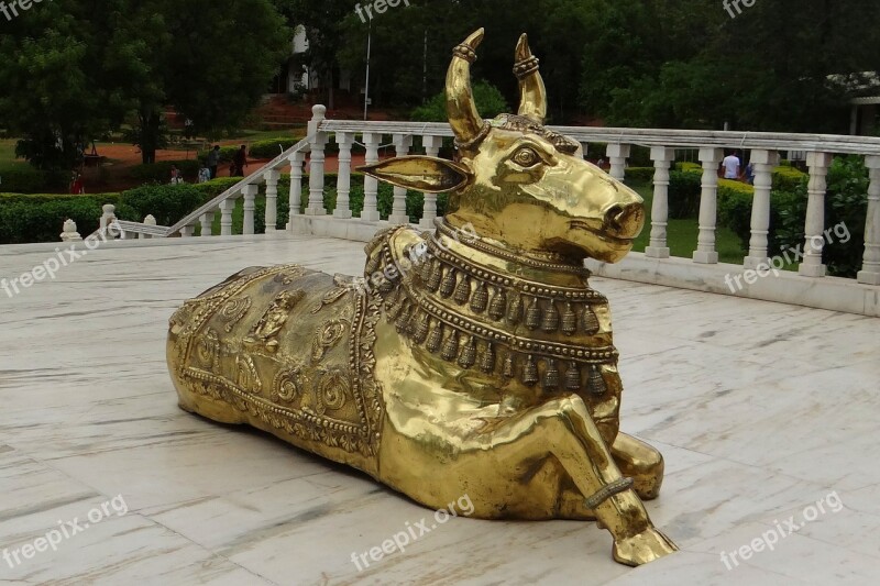 Bull Brasswork Nandi Celestial Carrier Temple