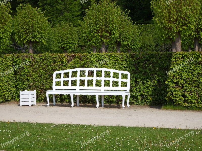 Wooden Bench White Rest Sit Click