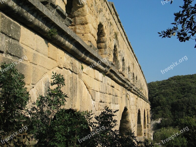 Architecture France Aqueduct Pont Du Gard Free Photos