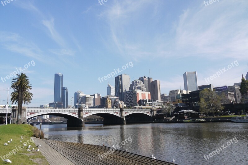 River Banks City Sun Melbourne Free Photos