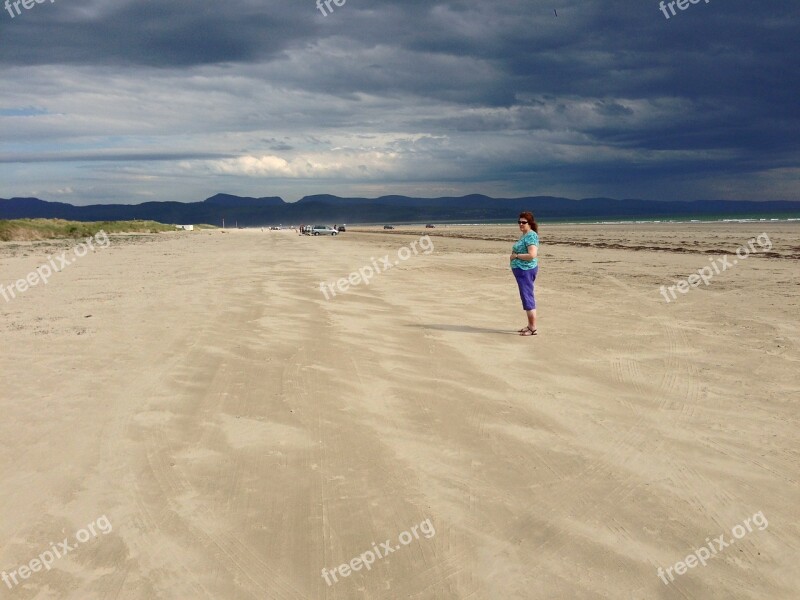 Beach Sky Clouds Sand Lonely