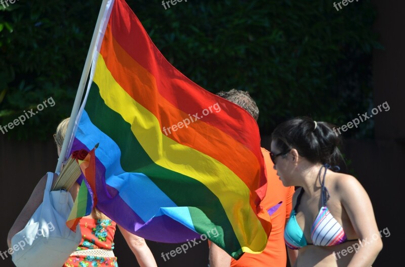 Rainbow Flag Flag Colorful Free Photos