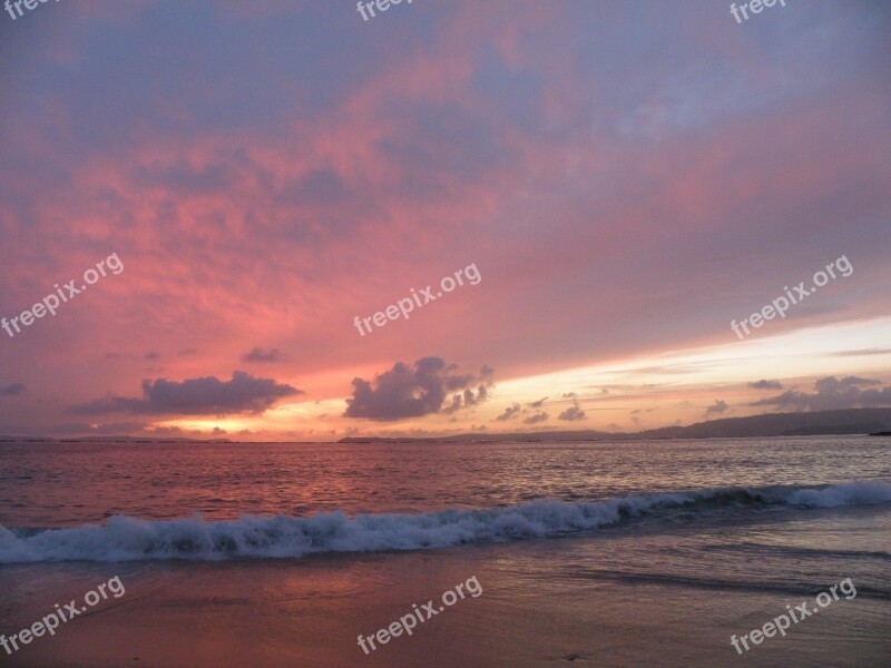 Beach Sea Sunset Sky Clouds