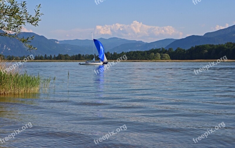 Landscape Chiemgau Chiemsee Lake Sailing Vessel