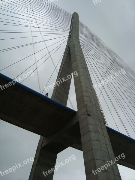 Bridge Pillar Suspension Bridge Free Photos