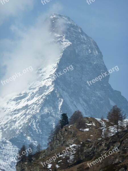 Matterhorn Zermatt Massif Switzerland Free Photos