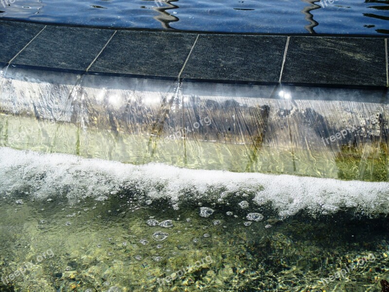 Fountain Water Basin Water Clear Flow