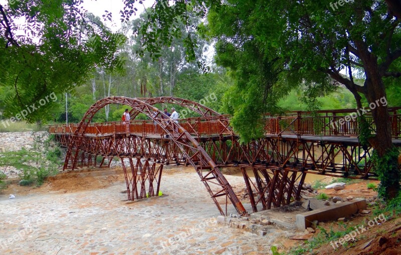 Bridge Wooden Cross-over Pyramid Valley Karnataka