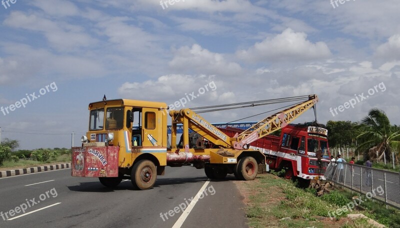 Accident Highway Road Crane Recovery