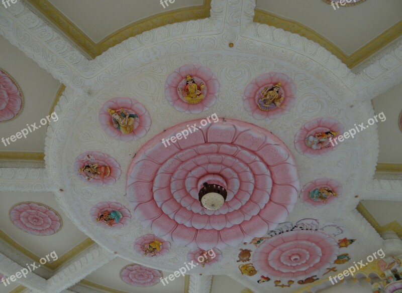 Art Of Living International Center Meditation Hall Ceiling Ornate