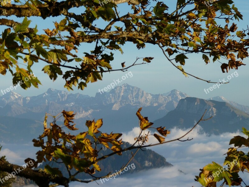 Mountains Alpine Switzerland Rigi View