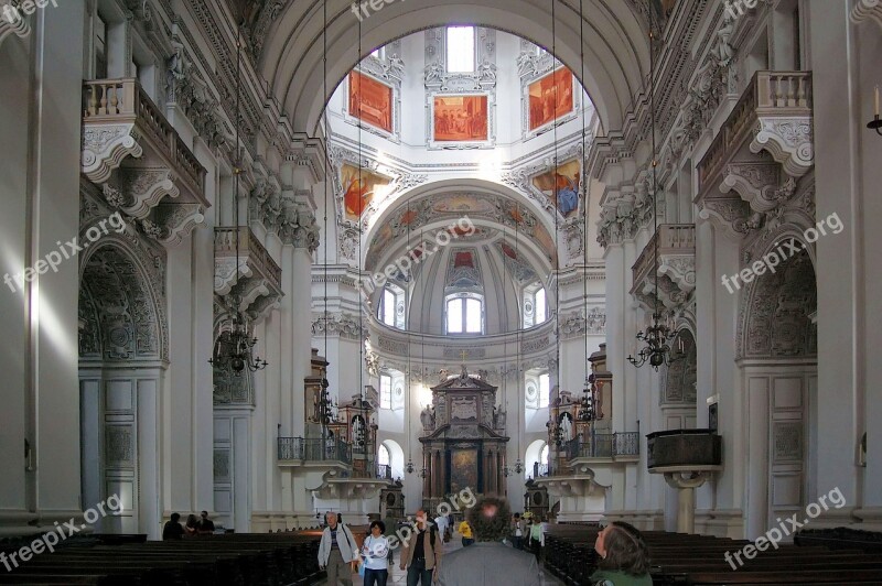 Salzburg Cathedral Church Nave Architecture Building