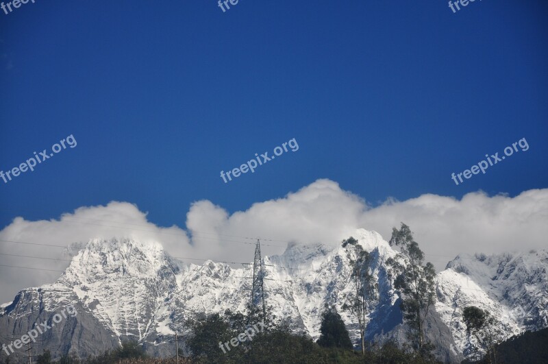 Snow Mountain In Yunnan Province Cloud Landscape Sky