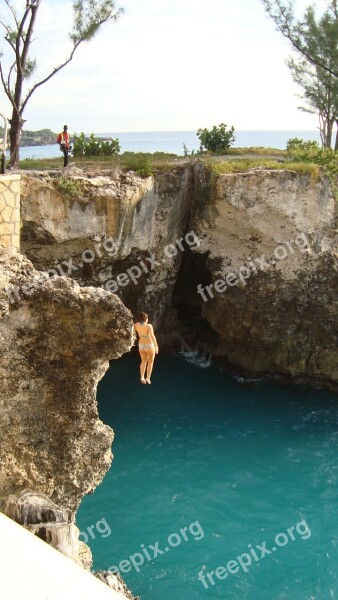 Jamaica Cliff Cliff Diver Rugged Cliff Free Photos