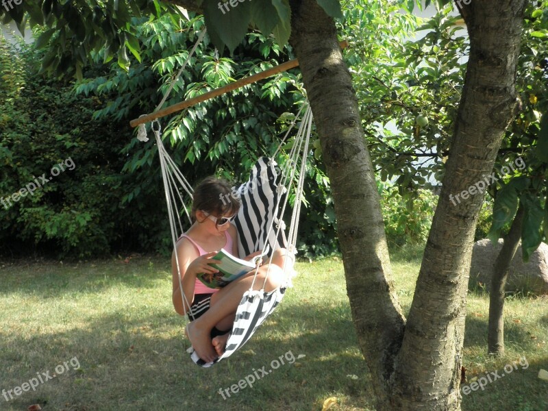 Girl Hammock Child Rock Read