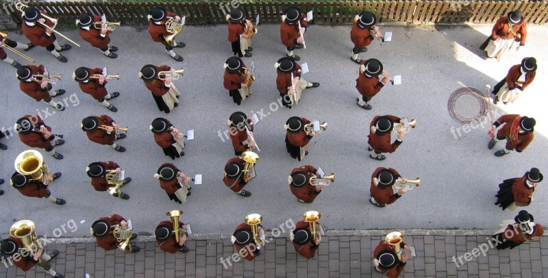 Music Band Band Uttendorf Top View Onslaught Marching