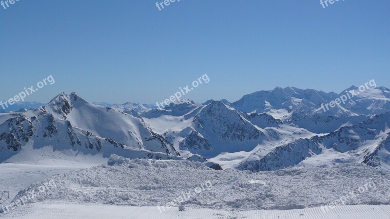 Austria Stubai Skis Winter Mountains