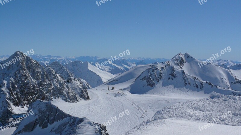 Austria Stubai Skis Winter Mountains