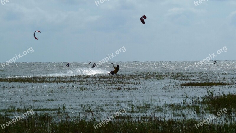 Water Sports Kite Kite Surf Saint Peter Ording North Sea