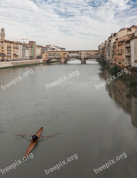 Italy River Florence Architecture Boat