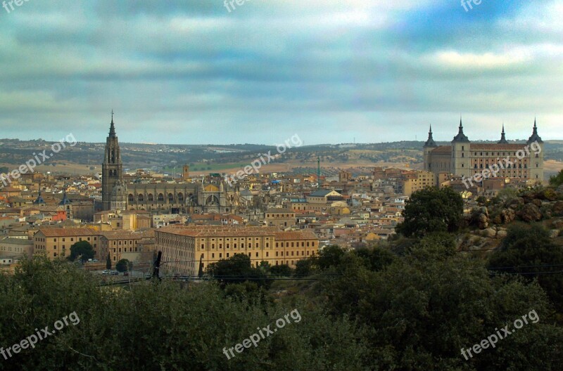 Toledo Castile - La Mancha Spain Panoramic City