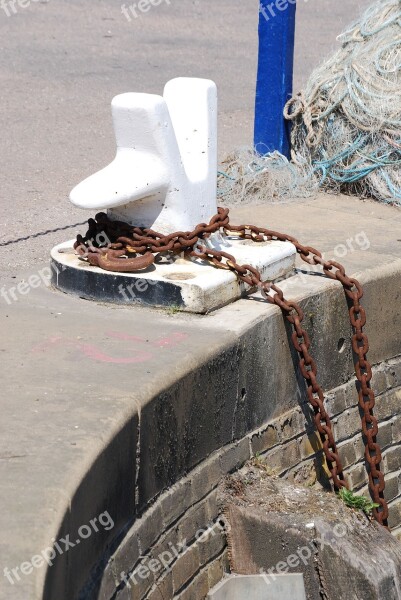 Bollard Mooring Harbor Chain Port