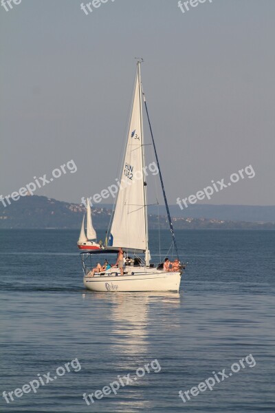 Ship Sailing Lake Balaton Water Free Photos