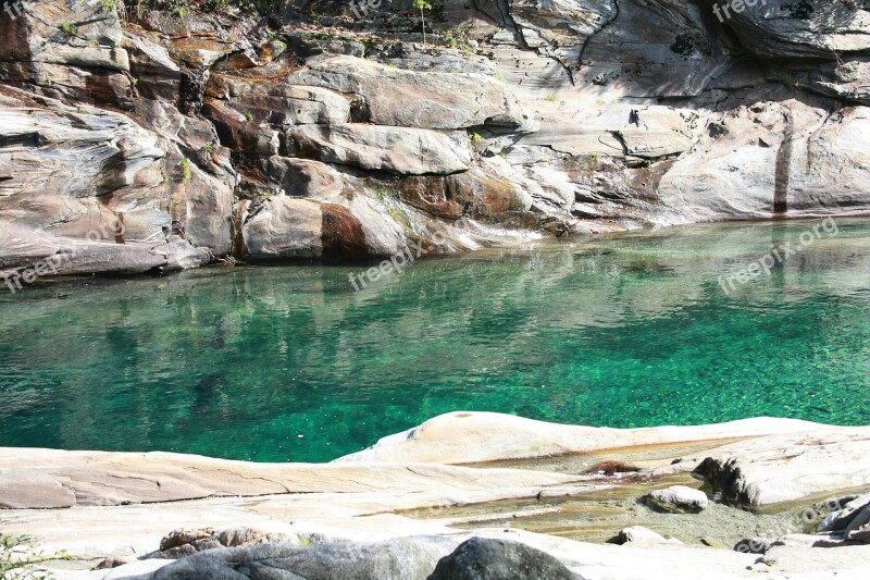 Verzasca Riverbed Water River Lavertezzo