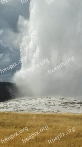 Old Faithful Geyser Geyser Cone Geyser Wyoming Yellowstone National Park