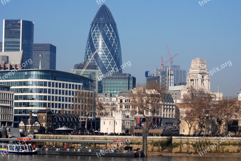 The Gherkin Thames Great Britain City Architecture