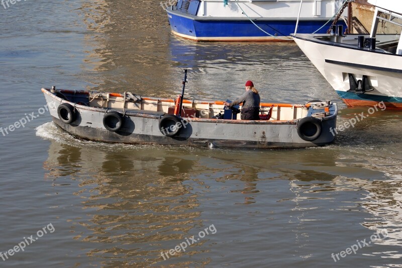 Skiff Boatman River Thames London