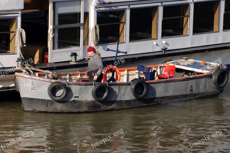 Skiff Boatman River Thames London