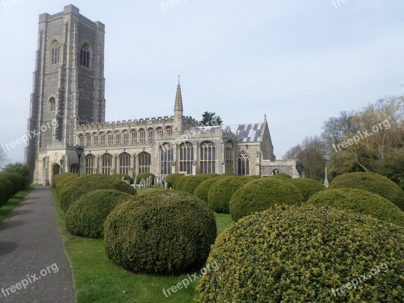 Lavenham Church Cathedral Church Yews Topiary