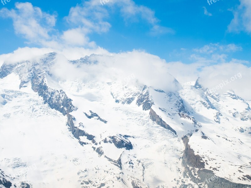 Valais Switzerland Mountains Monte Rosa Snow