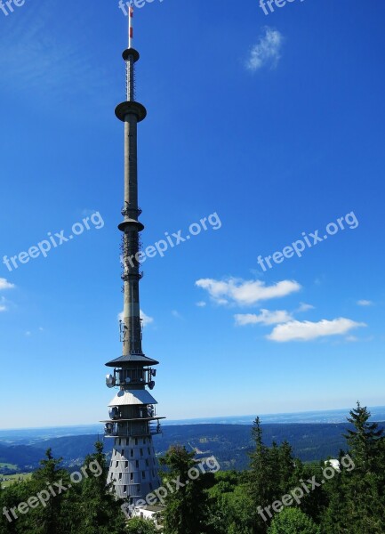 Ox-head Fichtelgebirge Transmission Tower Sky Blue