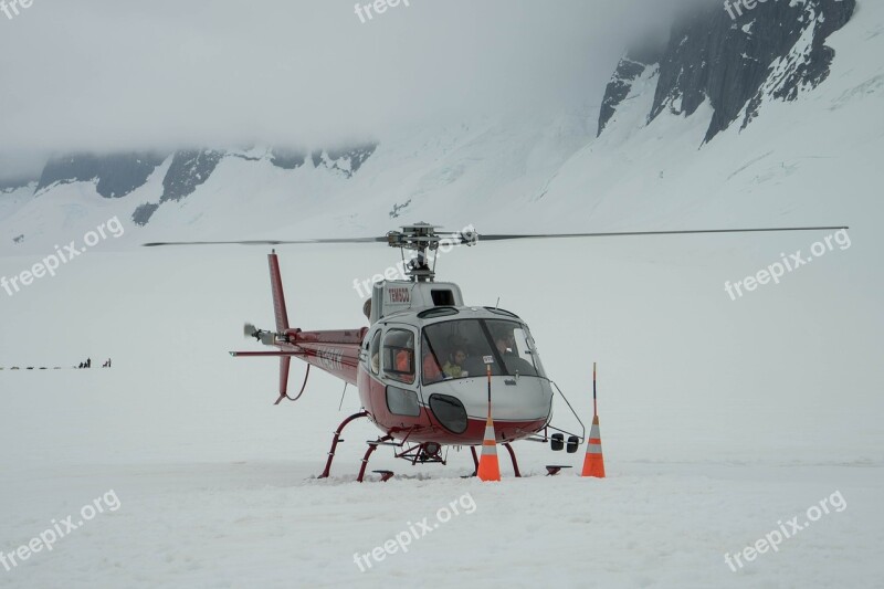 Helicopter Alaska Mendenhall Glacier Free Photos