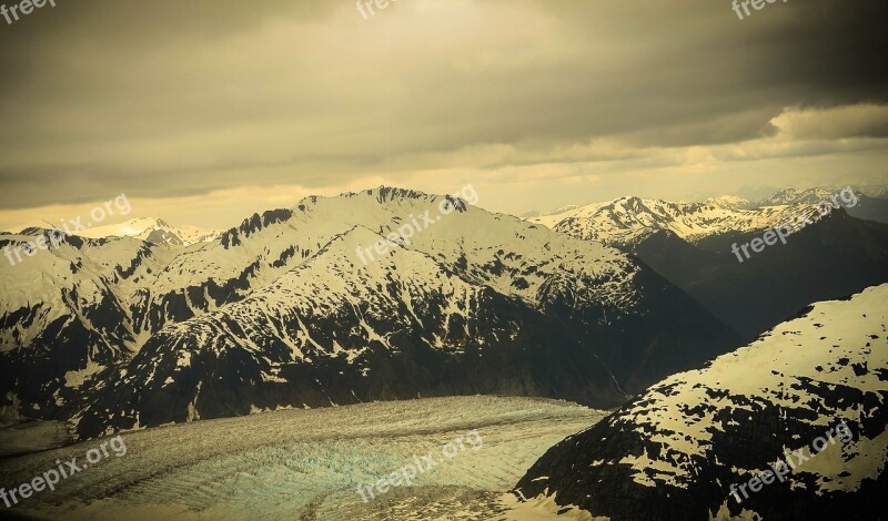 Mendenhall Glacier Alaska Mountains Snow Scenic